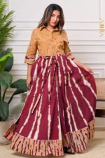 Jasmine Lotus Batik Flared Dress