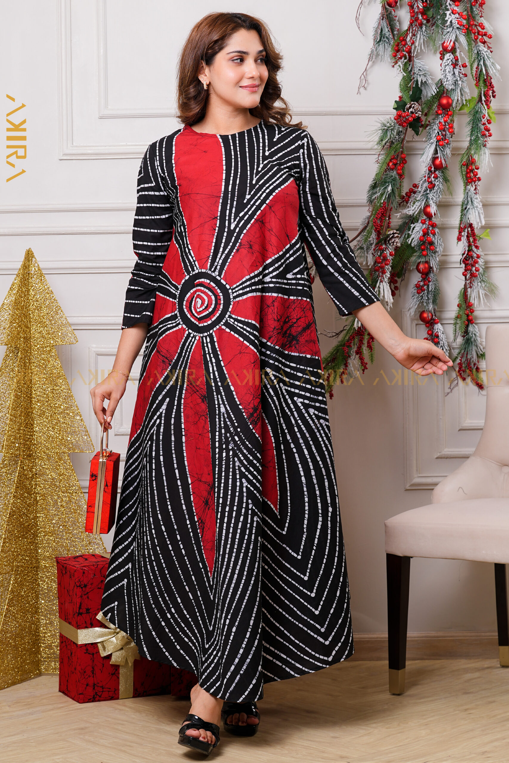Red Flora Dress