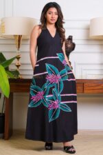 Luxe flora batik designer dress