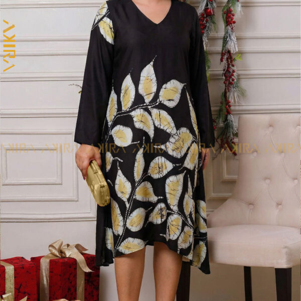 Midnights leaves silk party dress