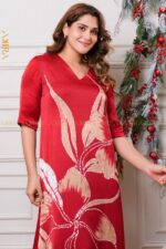 Rosabella Flame Silk Party Dress