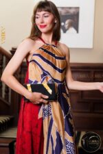 Whisper of gold silk party dress