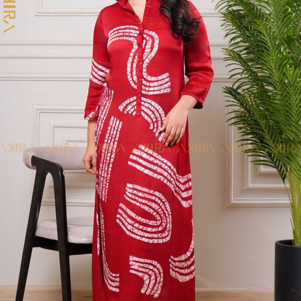 Ruby elegance batik silk dress