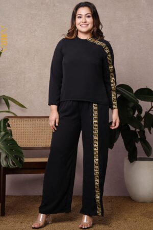 Golden Dark Designer Top & Pant