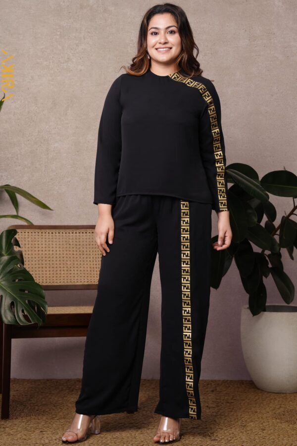 Golden Dark Designer Top & Pant