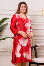 Rose gardanic silk designer dress