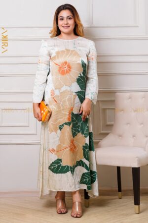 Zyinflora silk designer dress