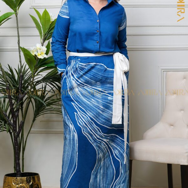 Aqua Elegant Batik Designer Dress