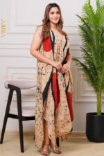 Ivory Modern Batik Flared Dress