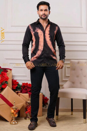 Twilight men batik silk shirt