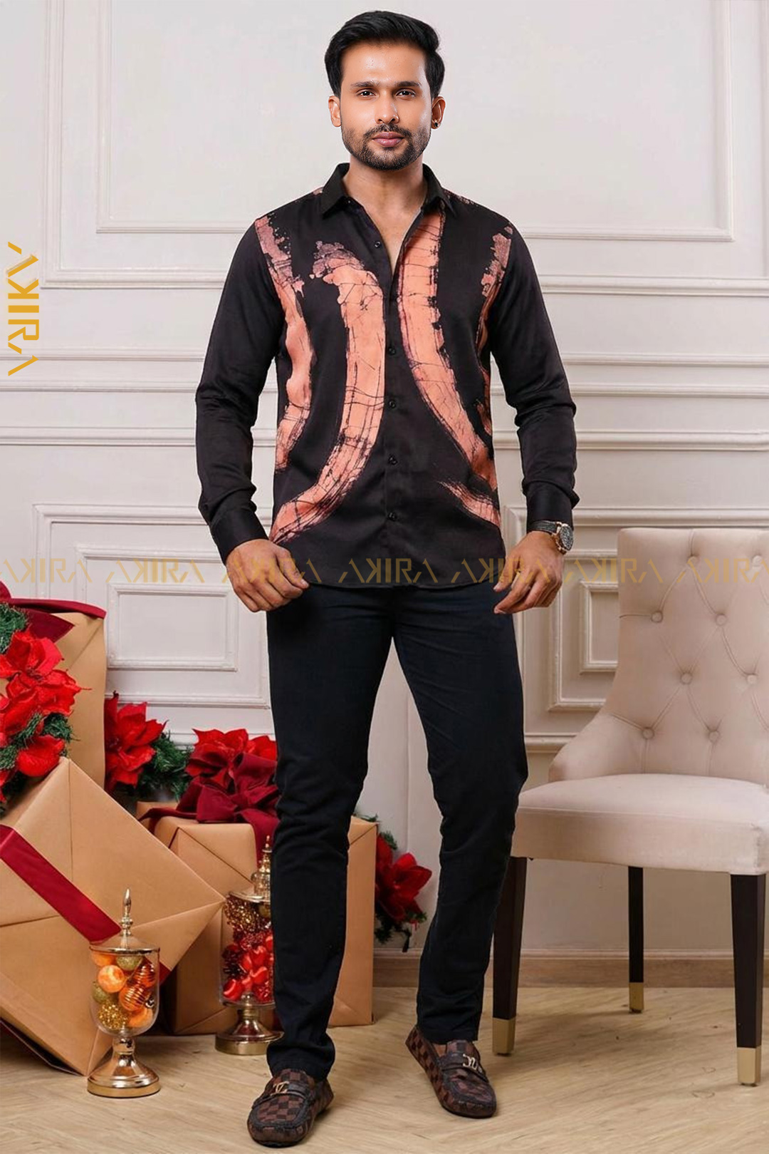 Twilight men batik silk shirt