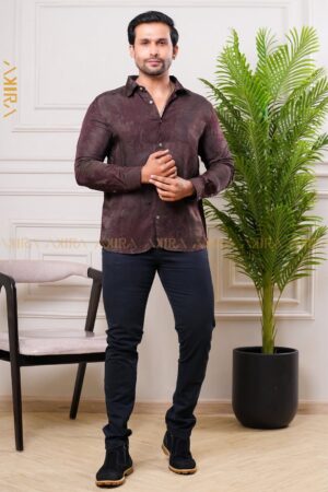 Luxe modern men silk designer shirt