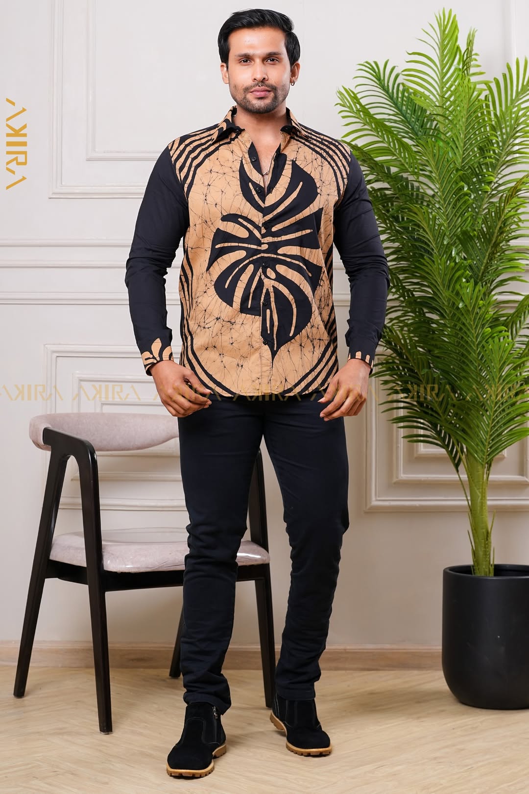 Golden luxe batik shirt